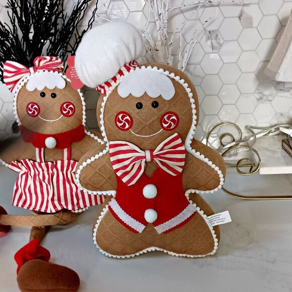 NEW! WEIGHTED GINGERBREAD BAKERS MAN DECOR DOLL - Picture 4 of 4
